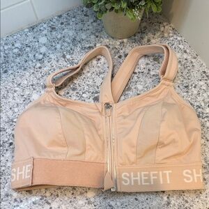 SheFit Sports bra front zip 1 Lux adjustable straps bra New no tags